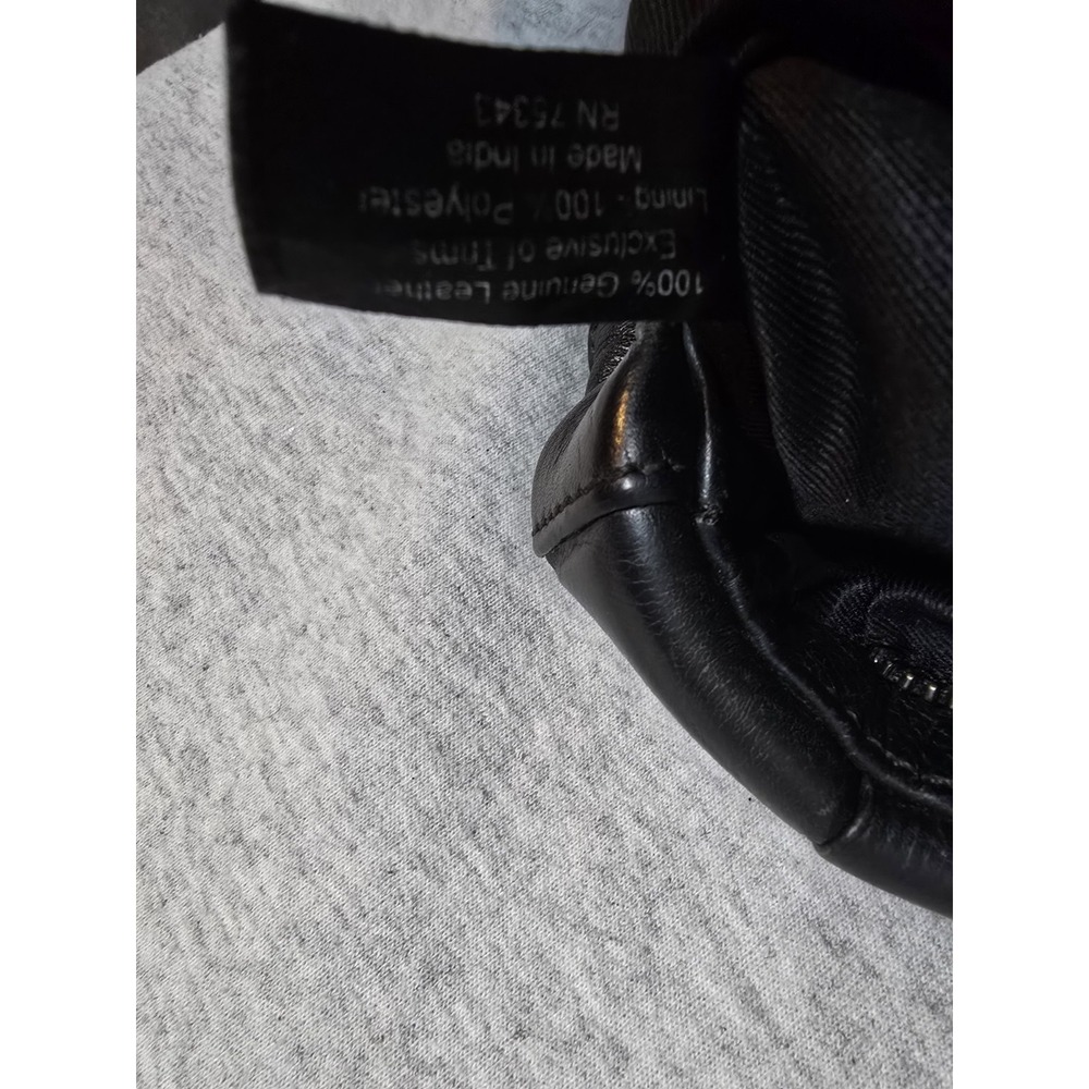 Genuine Leather Black Leather Handbag. Woven Texture, Great Find - Picture 5 of 5